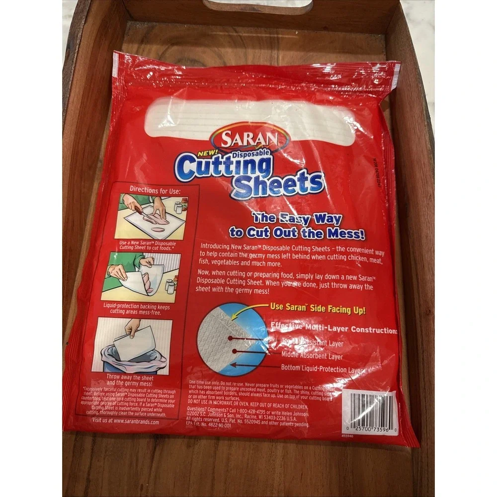 Saran Disposable Cutting Board Cutting Sheets Pack of 20 Brand New Discontinued
